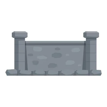 Stone wall with pillars protecting medieval castle Ilustración de archivo