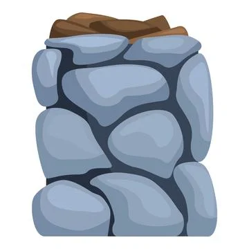 Stone wall protecting ground with layer of soil on top Stock Illustration