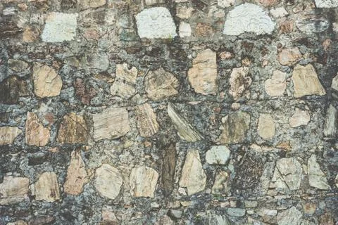 Stone wall rustic texture big seamless background Foto stock