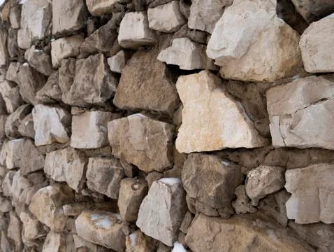 Stone wall with snow Foto stock