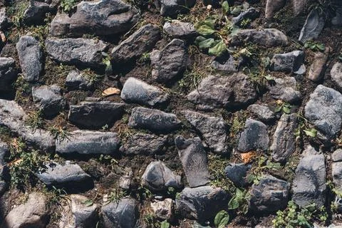 Stone wall structure of an old house Foto stock
