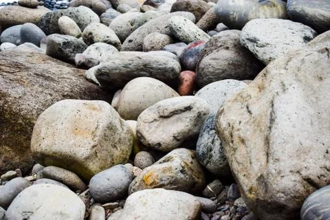 Stone wall texture, big rocks background, abstract Stock Photos