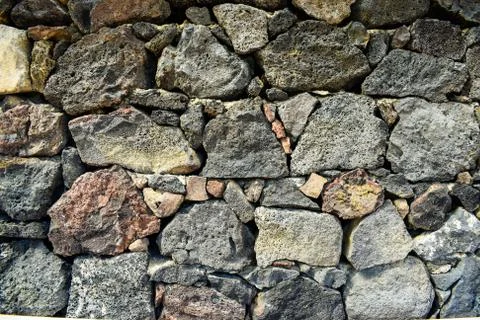 Stone wall texture, big rocks background, abstract Stock Photos