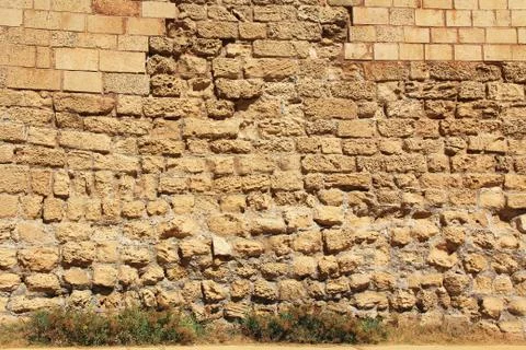 Stone Wall texture Caesarea Maritima National Park Stock Photos