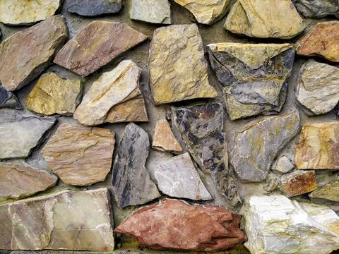 Stone wall texture pattern abstract background Stock Photos