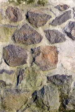 Stone wall texture pattern, rocks closeup, background Stock Photos