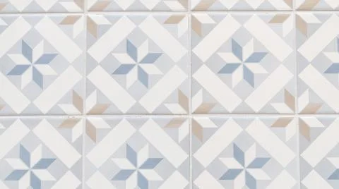 Stone wall tile background classic floral Azulejo patchwork 스톡 사진