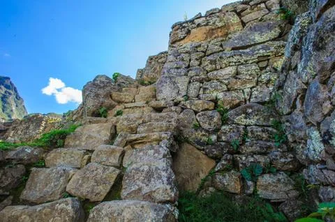 Stone wall under the sky Stock Photos