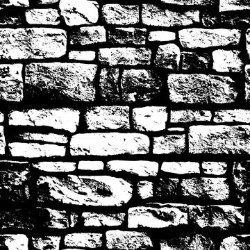 Stone wall - vector seamless pattern very realistic, detailed Stock Illustration