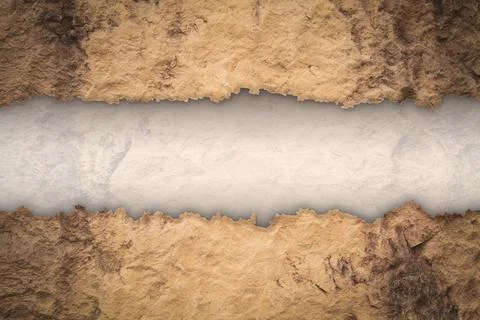 The stone wall was torn like a sheet of paper Stock Illustration
