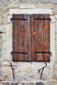 Stone wall with window Stock Photos