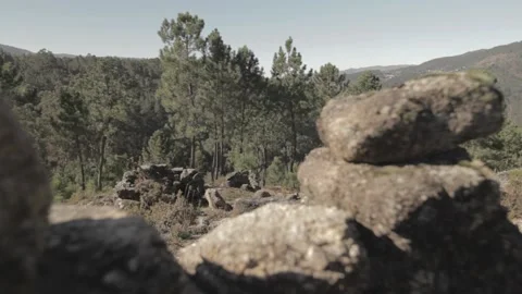 Stone walls in montalegre Stockbeeldmateriaal 150871302