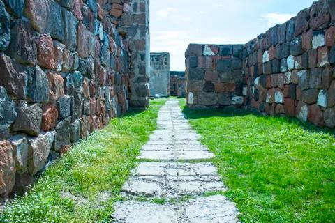 Stone walls. Stock Photos