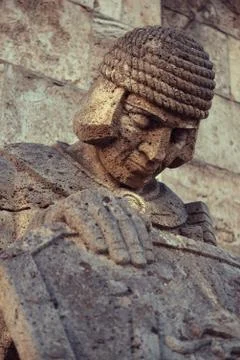 Stone warrior figure Foto stock