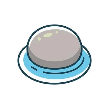 Stone in water. Circular stone resting on water, peaceful and tranquil. Stock Illustration