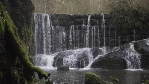 Stone Waterfall - close shot - Stock Footage