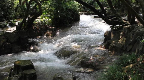 Stone waterfall Stock Footage 32236656