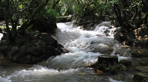 Stone waterfall Stock Footage 32236776