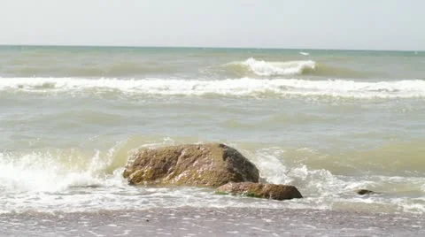 Stone in waves Stock Footage 11195347