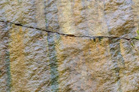 Stone wet surface for the backdrop. Horizontal crack. Stock Photos