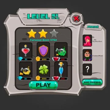 Stone windows user interface 스톡 일러스트