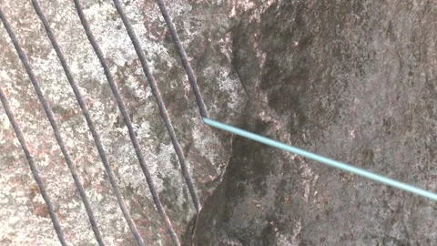 Stone wire saw. Machine for cutting granite stones Video stock 254324865