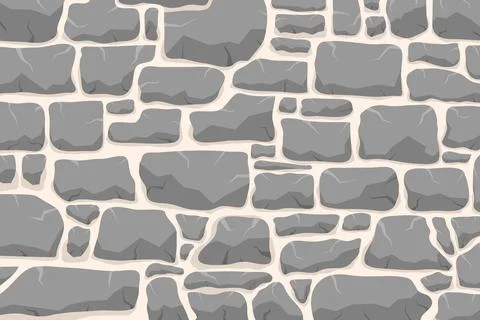 Stone work. Masonry made of old stone. Set of stones of different shapes Stock Illustration