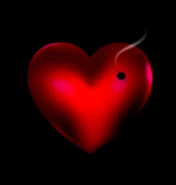 Stone wounded heart Stock Illustration