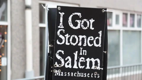STONED IN SALEM SIGN Stock Footage 178499050