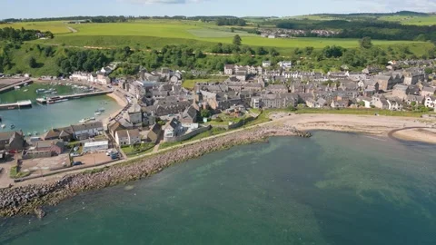 Stonehaven harbour by drone Stock Footage 246381913