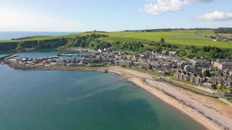 Stonehaven Scotland by drone Stock Footage 246381373