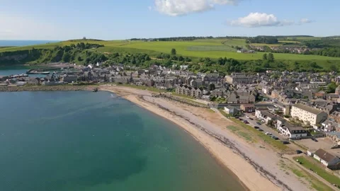 Stonehaven Scotland by drone Stock Footage 246381483