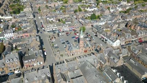 Stonehaven Scotland by drone Stock Footage 246382069