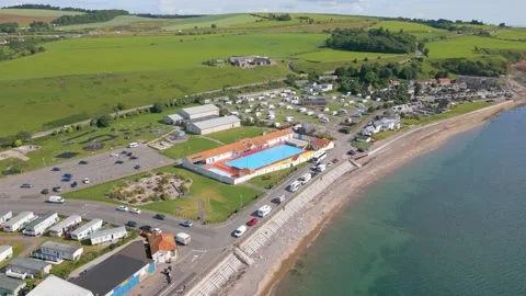 Stonehaven Scotland by drone Stock Footage 246382086