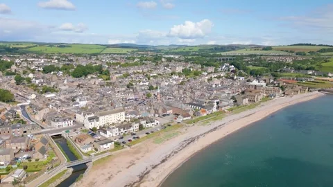 Stonehaven Scotland by drone Stock Footage 246382094