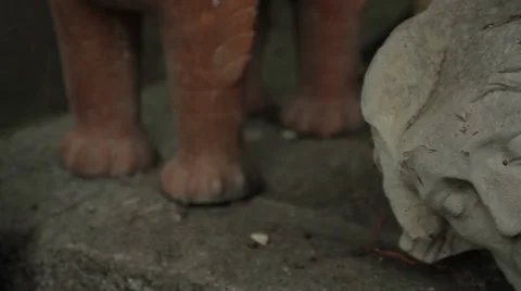 Stonehead of a god Stock Footage 36758998