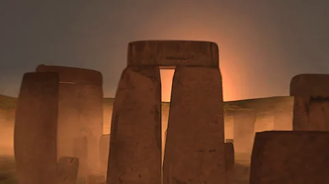 Stonehenge CGI Move out from Sun Stock-Footage 49953007