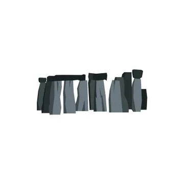 Stonehenge icon, flat style Stock Illustration