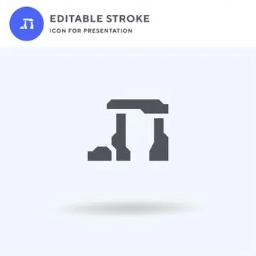 Stonehenge icon vector, filled flat sign, solid pictogram isolated on white Stock Illustration