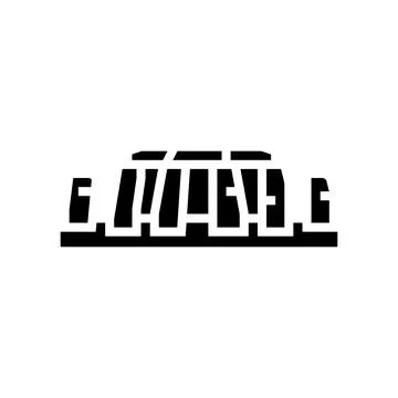 Stonehenge monument glyph icon vector illustration Ilustração Stock