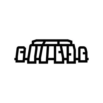 Stonehenge monument line icon vector illustration Ilustração Stock