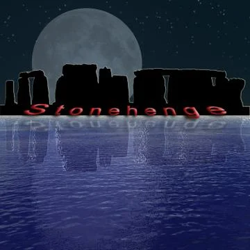 Stonehenge by Moonlight Stock Illustration