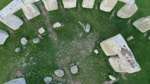 Stonehenge Overhead Drone View of Inside of Circle 4K Stock-Footage 162637864