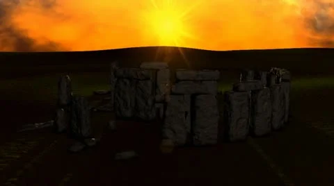 Stonehenge ruin view on sunset. Stock Footage 11285893