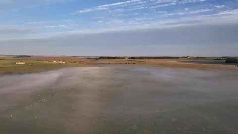 Stonehenge Summer Solstice, Gliding Through Misty Landscape, Drone 4K  스톡 동영상 331739585