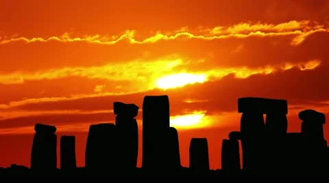 Stonehenge at  Sunset Stock Footage 12191602