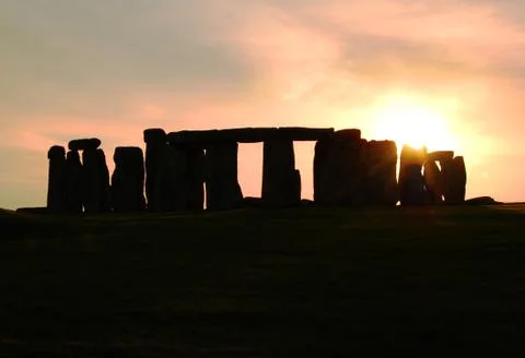 Stonehenge at sunset Stock Photos