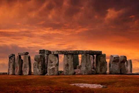 Stonehenge Sunset Stock Photos