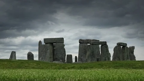 Stonehenge time lapse zoom in Stock Footage 96385334
