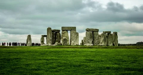 Stonehenge timelapse of clouds, England Stock Footage 74070381